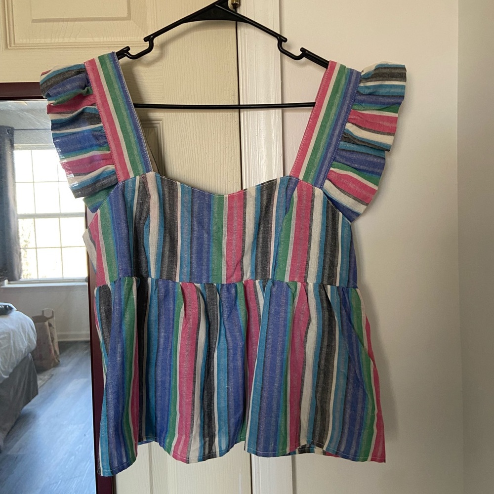 Striped Peplum Top